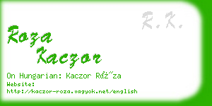 roza kaczor business card